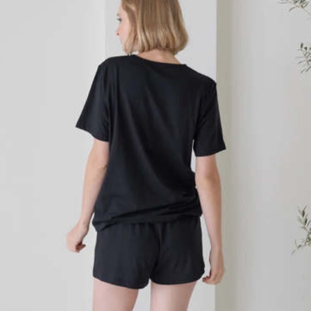 LAUDE THE LABEL ORGANIC COTTON DRAWSTRING SHORT BLACK MEDIUM - Picture 2 of 5